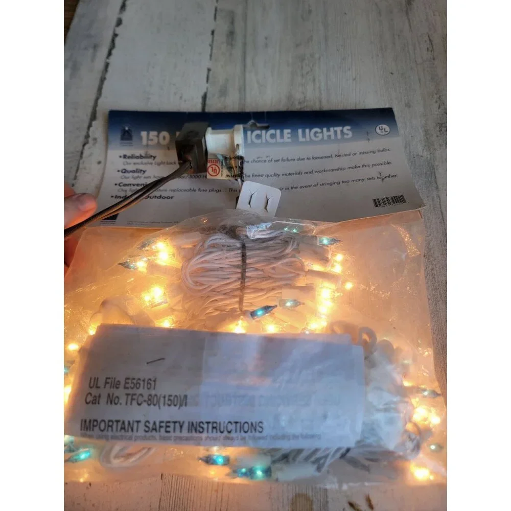 Blue 150 ice icicle light home decor xmas hanging‎